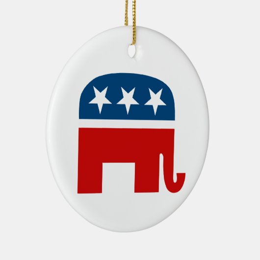 Republican Elephant Keramisch Ornament (Rechts)