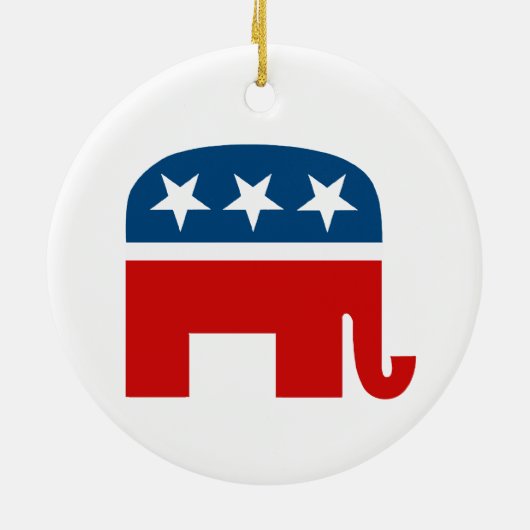 Republican Elephant Keramisch Ornament (Achterkant)