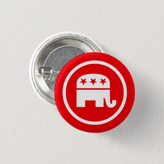 Republican Elephant Logo Ronde Button 3,2 Cm (Voorkant /achterkant)