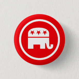Republican Elephant Logo Ronde Button 3,2 Cm