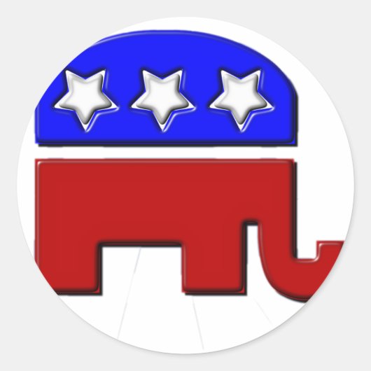 Republican Elephant Logo Ronde Sticker (Voorkant)