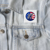 Republican Elephant Mascot USA Flag Vierkante Button 5,1 Cm (In situ)