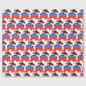 Republican Elephant met een kerstman Helmet Cadeaupapier (Vlak)