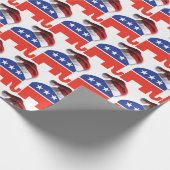 Republican Elephant met een kerstman Helmet Cadeaupapier (Hoek)
