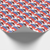 Republican Elephant met Pet van de kerstman Cadeaupapier (Hoek)