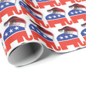 Republican Elephant met Pet van de kerstman Cadeaupapier (Rol Hoek)