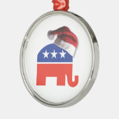 Republican Elephant met Pet van de kerstman Metalen Ornament (Links)