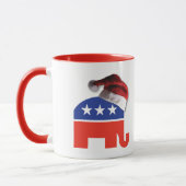 Republican Elephant met Pet van de kerstman Mok (Links)