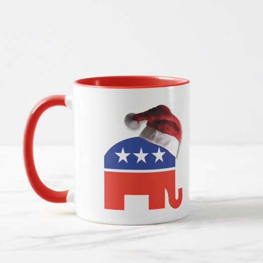 Republican Elephant met Pet van de kerstman Mok (Links)