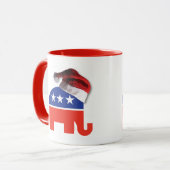 Republican Elephant met Pet van de kerstman Mok (Voorkant links)