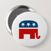Republican Elephant Ronde Button 4,0 Cm (Voorkant /achterkant)