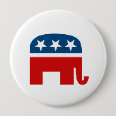 Republican Elephant Ronde Button 4,0 Cm (Voorkant)