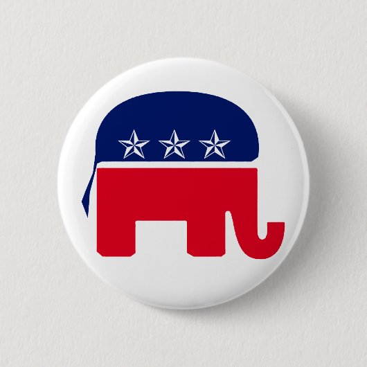 Republican Elephant Ronde Button 5,7 Cm (Voorkant)