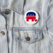 Republican Elephant Ronde Button 5,7 Cm (In situ)