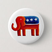 Republican Elephant Ronde Button 5,7 Cm (Voorkant)