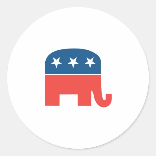 Republican Elephant Ronde Sticker (Voorkant)