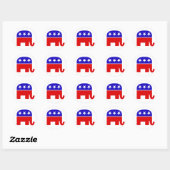 Republican Elephant Round Sticker (Vel)