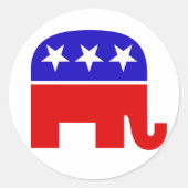 Republican Elephant Round Sticker (Voorkant)