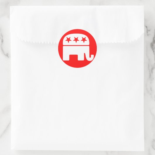 Republican Elephant Round Sticker (Tas)
