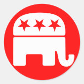 Republican Elephant Round Sticker (Voorkant)