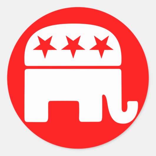 Republican Elephant Round Sticker (Voorkant)