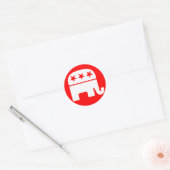 Republican Elephant Round Sticker (Envelop)