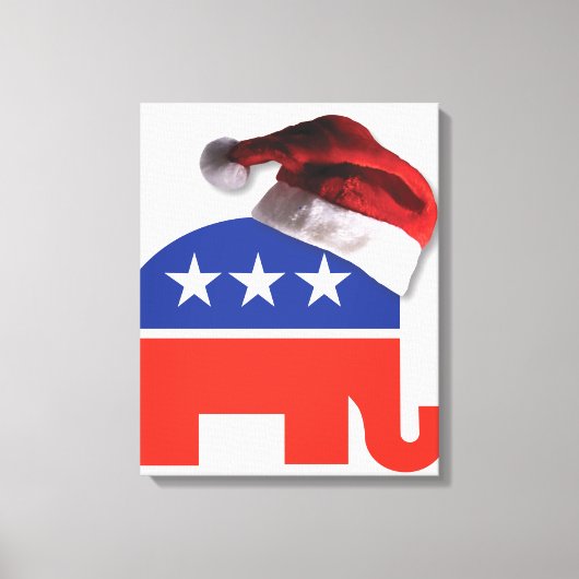 Republican Elephant Santa Claus Canvas Afdruk (Voorkant)
