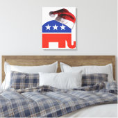 Republican Elephant Santa Claus Canvas Afdruk (Insitu (Slaapkamer))