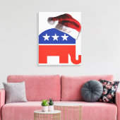 Republican Elephant Santa Claus Canvas Afdruk (Insitu (Woonkamer))