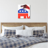 Republican Elephant Santa Claus Canvas Afdruk (Insitu (Slaapkamer))