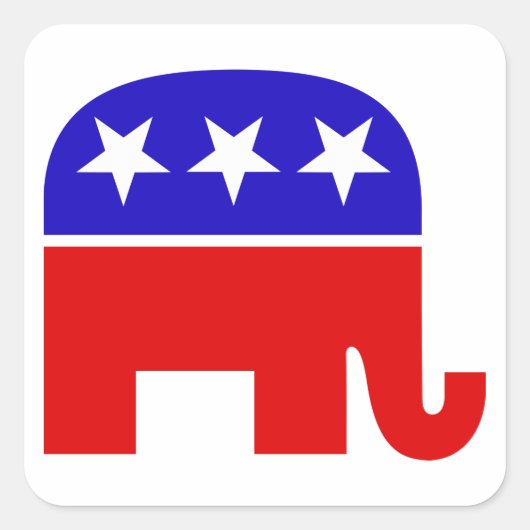 Republican Elephant Square Sticker (Voorkant)