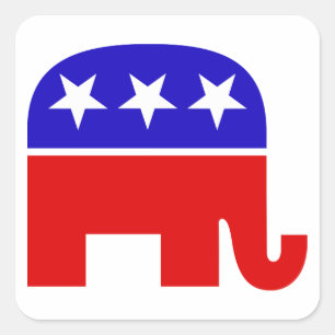 Republican Elephant Square Sticker