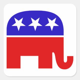 Republican Elephant Square Sticker