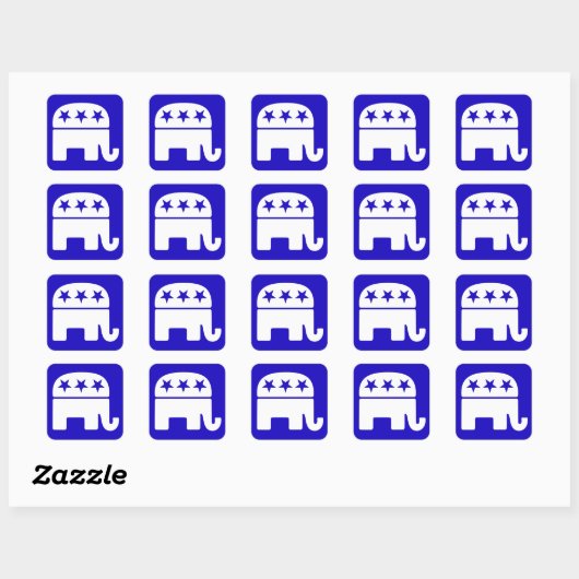 Republican Elephant Square Sticker (Vel)