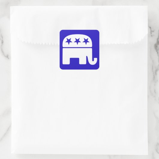 Republican Elephant Square Sticker (Tas)