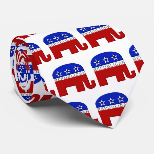 Republican Elephant symbool mannen stropdas (Opgerold)
