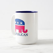 REPUBLICAN ELEPHANT TWEEKLEURIGE KOFFIEMOK (Voorkant links)