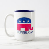 REPUBLICAN ELEPHANT TWEEKLEURIGE KOFFIEMOK (Links)