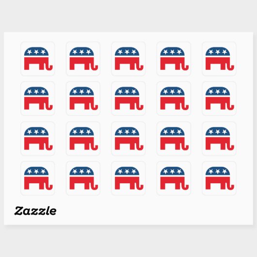 Republican Elephant Vierkante Sticker (Vel)