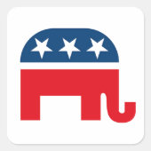 Republican Elephant Vierkante Sticker (Voorkant)