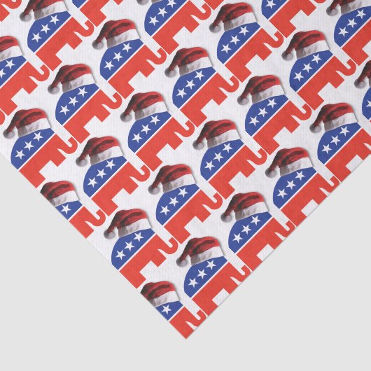 Republican Elephant Wearing Santa Claus Pet Tissuepapier (Detail)