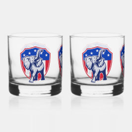 Republican Elephant Whisky Glas
