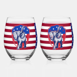 Republican Elephant Wijnglas Zonder Voet