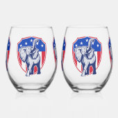 Republican Elephant Wijnglas Zonder Voet (Links)