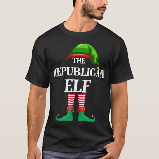 Republican Elf Matching Family Kerstmis Pajama T-shirt (Voorkant)