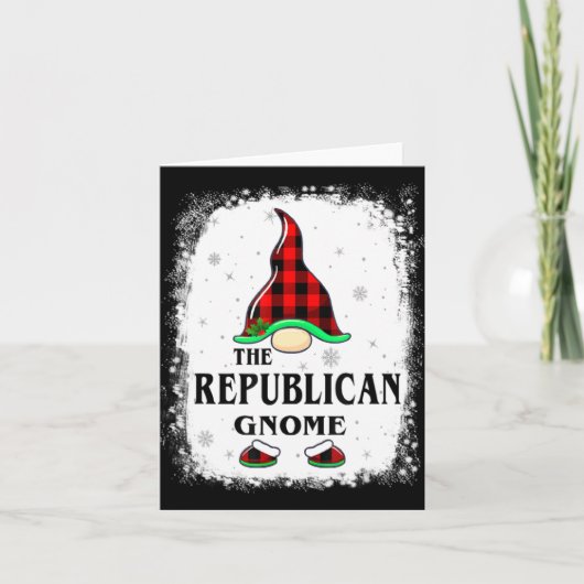 Republican Gnome Buffalo Plaid Matching Family Xma Kaart (Voorkant)