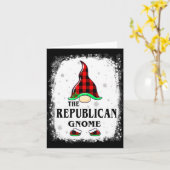 Republican Gnome Buffalo Plaid Matching Family Xma Kaart (Gele Bloem)