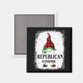 Republican Gnome Buffalo Plaid Matching Family Xma Magneet (Voorkant / Achterkant)