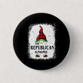 Republican Gnome Buffalo Plaid Matching Family Xma Ronde Button 5,7 Cm (Voorkant)