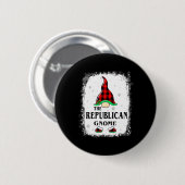 Republican Gnome Buffalo Plaid Matching Family Xma Ronde Button 5,7 Cm (Voorkant /achterkant)